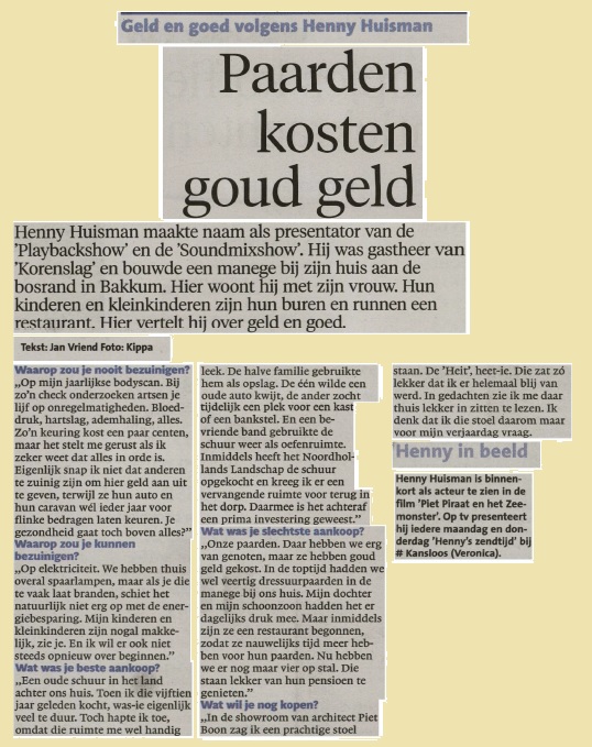 Henny in het Noordhollands Dagblad