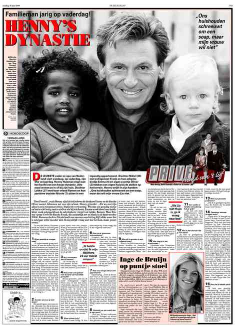 Henny’s Dynastie in de Telegraaf en maandag 19 juni in Shownieuws