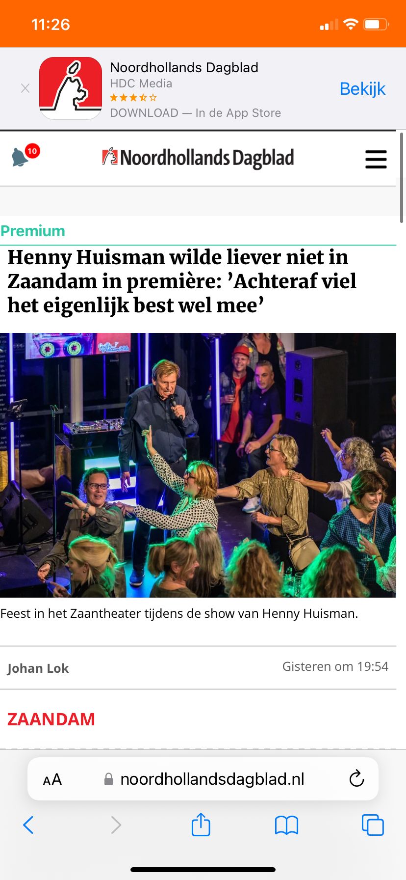 Première Henny's theatershow in het Zaantheater