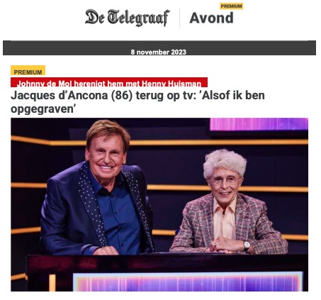 Henny en Jacques in de Telegraaf